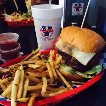 Victory Grill - Combo #2, Bacon Infused Cheeseburger, fries and drink, double meat, grilled onions and pepper jack cheese! - American Near Me - Stockton, California Victory Grill - Combo #2, Bacon Infused Cheeseburger, fries and drink, double meat, grilled onions and pepper jack cheese! - American Near Me - Stockton, California