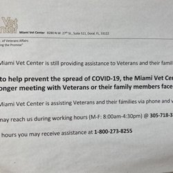 Miami Vet Center - Info about COVID