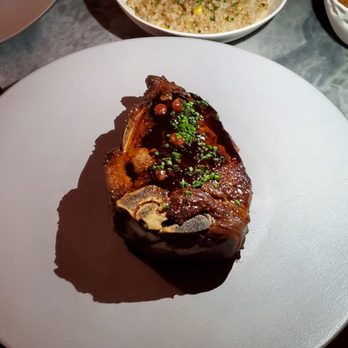 Peak with Priceless Restaurant & Bar - Top: Creamy Farro Bottom: 30 Day Dry Aged Strip Steak - New American Near Me - New York, New York Peak with Priceless Restaurant & Bar - Top: Creamy Farro Bottom: 30 Day Dry Aged Strip Steak - New American Near Me - New York, New York