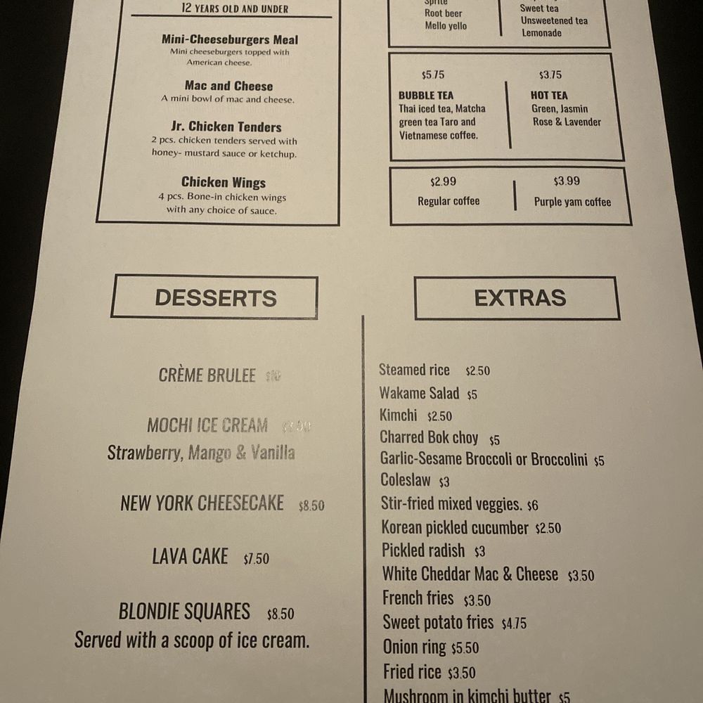 Fuzed - Lunch Menu - back page - Asian Fusion Near Me - Canonsburg, Pennsylvania