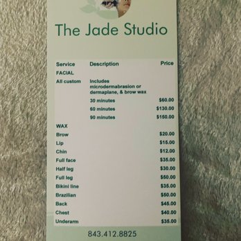 The Jade Studio - Service menu - Skin Care Near Me The Jade Studio - Service menu - Skin Care Near Me