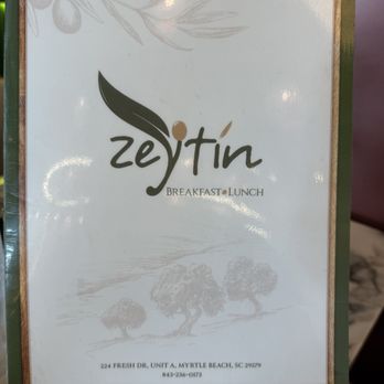 Zeytin - Menu outside - Mediterranean Near Me - Myrtle Beach, South Carolina