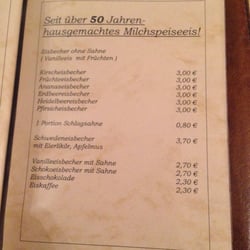 Gasthaus Fähr-Eck - Eiskarte, mit selbst gemachtem Eis