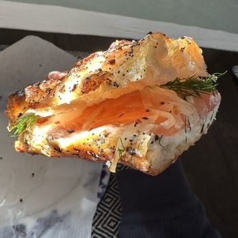 Radio Bakery - Everything focaccia with smoked salmon, dill, onions, and cream cheese - Bakeries Near Me - Brooklyn, New York Radio Bakery - Everything focaccia with smoked salmon, dill, onions, and cream cheese - Bakeries Near Me - Brooklyn, New York