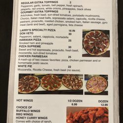 Pizza & Wings Menu as of Jan 2020