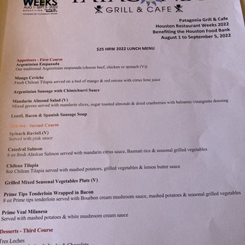 Patagonia Grill & Cafe - 2022 Houston Restaurant Weeks menu - Argentine Near Me - Houston, Texas
