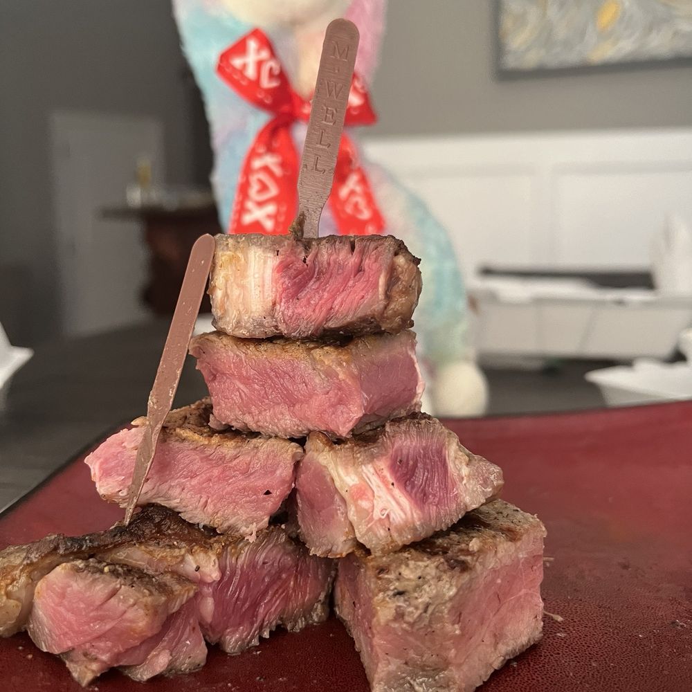 Raw steak served Raw steak served