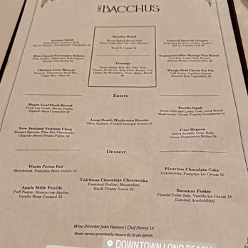 Chez Bacchus - Menu - New American Near Me - Long Beach, California Chez Bacchus - Menu - New American Near Me - Long Beach, California