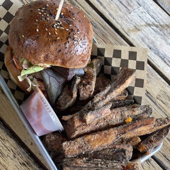 The Burger Joint - Arcata - Burger with sweet potato fries - Burgers Near Me - Arcata, California