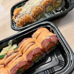 Kyoto Japanese Restaurant - Red dragon roll [front] & crunchy 2 in 1 roll [back]