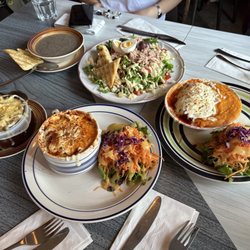 La Cuisine - French onion soup, lasagna, cigare au choux, salad nicoise, mushroom soup