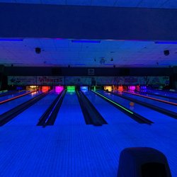 Spare Time Bowling Center - 12 lanes set up for Cosmic Bowling on Friday night.
