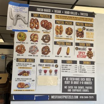 West Coast Pretzels - Menu - Pretzels Near Me - North Hollywood,, California West Coast Pretzels - Menu - Pretzels Near Me - North Hollywood,, California
