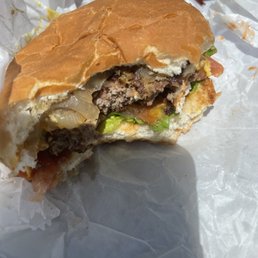 Cheeseburger all the way with grilled onions. Hey I was starving at this point. Lucky I even got a photo of it Cheeseburger all the way with grilled onions. Hey I was starving at this point. Lucky I even got a photo of it