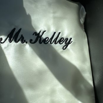 Phoenix Lettering - Silk satin pillow case embroidery job done by Katie - Sports Wear Near Me - Phoenix, Arizona