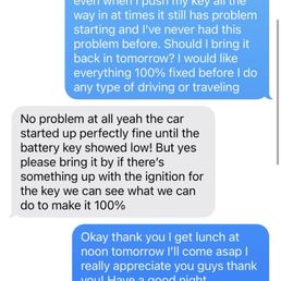 These are our text conversations showing that my initial incident was back in February of this year. These are our text conversations showing that my initial incident was back in February of this year.