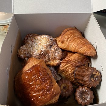 Fournée Bakery - Box of deliciousness: pain au chocolat, "plain" and almond croissants, and fabulous canele. - Bakeries Near Me - Berkeley, California Fournée Bakery - Box of deliciousness: pain au chocolat, "plain" and almond croissants, and fabulous canele. - Bakeries Near Me - Berkeley, California