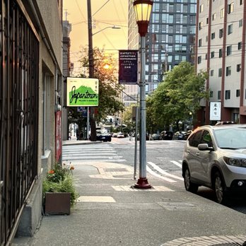 Panama Hotel - Outside, looking west to downtown from the Panama Hotel. - Bed & Breakfast Near Me - Seattle, Washington