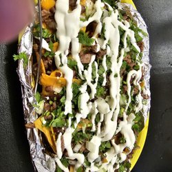 San Ardo Cafe - Carne Asada Nachos, no lettuce and pico