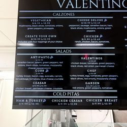 Valentino's Pizza - Menu