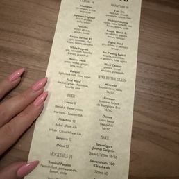 Drink menu