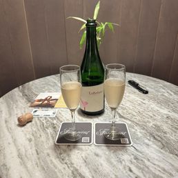 Complimentary champagne for our honeymoon