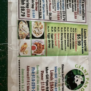 GIANT PANDA - Menu - Chinese Near Me - Jonesboro, Louisiana