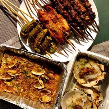 Long Time No See - Skewers: lamb, beef, chicken wings, okra Grilled scallops Grilled clams with vermecilli - Barbeque Near Me - Toronto, Ontario Long Time No See - Skewers: lamb, beef, chicken wings, okra Grilled scallops Grilled clams with vermecilli - Barbeque Near Me - Toronto, Ontario