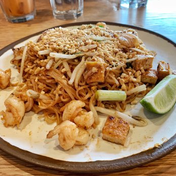 Chao Baan - Pad Thai with shrimp and tofu - delicious and well seasoned without being too oily or too sweet - Thai Near Me - St. Louis, Missouri Chao Baan - Pad Thai with shrimp and tofu - delicious and well seasoned without being too oily or too sweet - Thai Near Me - St. Louis, Missouri