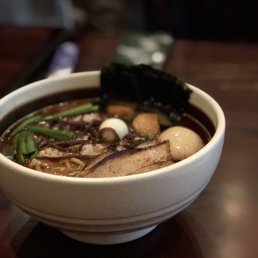 Photo of Ramen Dojo - San Mateo, CA, United States. Garlic pork ramen with egg