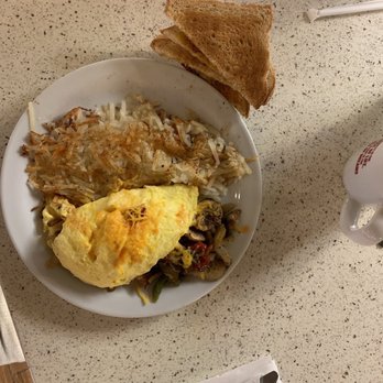 Dennys - Loaded omelette, hash browns and wheat toast! - American Near Me - Columbia, South Carolina Dennys - Loaded omelette, hash browns and wheat toast! - American Near Me - Columbia, South Carolina