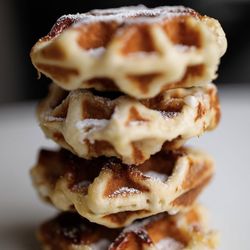 Wafflebanger - Stacks of liege waffles.