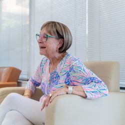 Key Largo Dental Associates - A patient enjoys a conversation in our bright, comfortable waiting area.