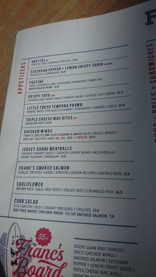Menu photo 3 Francs Auckland, AUK