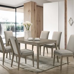 GRW Furniture - 6 piece dining set with mid century modern styling