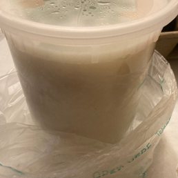 Chicken rice soup/porridge (approx 16 fl oz), good for two full servings.