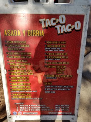 Menu photo 3 Taco Taco Avondale, AZ
