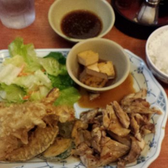 Irifune Restaurant - I got da Tempura Combination Combo "C" - where you get BBQ Chicken, Tofu, Shrimp & Vegetable Tempura, Salad, & Rice. ($16.00) - Japanese Near Me - Honolulu, Hawaii Irifune Restaurant - I got da Tempura Combination Combo "C" - where you get BBQ Chicken, Tofu, Shrimp & Vegetable Tempura, Salad, & Rice. ($16.00) - Japanese Near Me - Honolulu, Hawaii