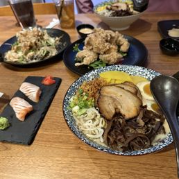 Classic Tonkotsu, Karaage Chicken, Salmon Toro Classic Tonkotsu, Karaage Chicken, Salmon Toro