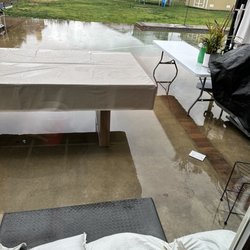 United Rentals - Backyard. Rain water flooded