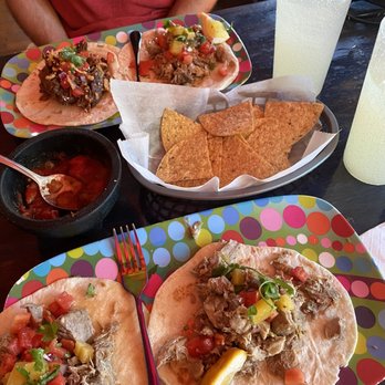 BirdRock Taco Shack - Chips & Salsa Near- 2 Al Pastor tacos Far- 1 Korean BBQ and 1 Al Pastor - Tacos Near Me - Bradenton, Florida BirdRock Taco Shack - Chips & Salsa Near- 2 Al Pastor tacos Far- 1 Korean BBQ and 1 Al Pastor - Tacos Near Me - Bradenton, Florida