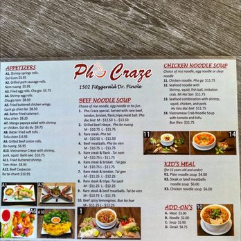 Pho Craze - Menu 1 - Vietnamese Near Me - Pinole, California