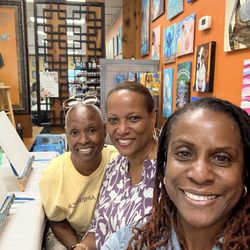 Paint Sip & Swirl - Girlfriends enjoying themselves at Sip Paint & Swirl.