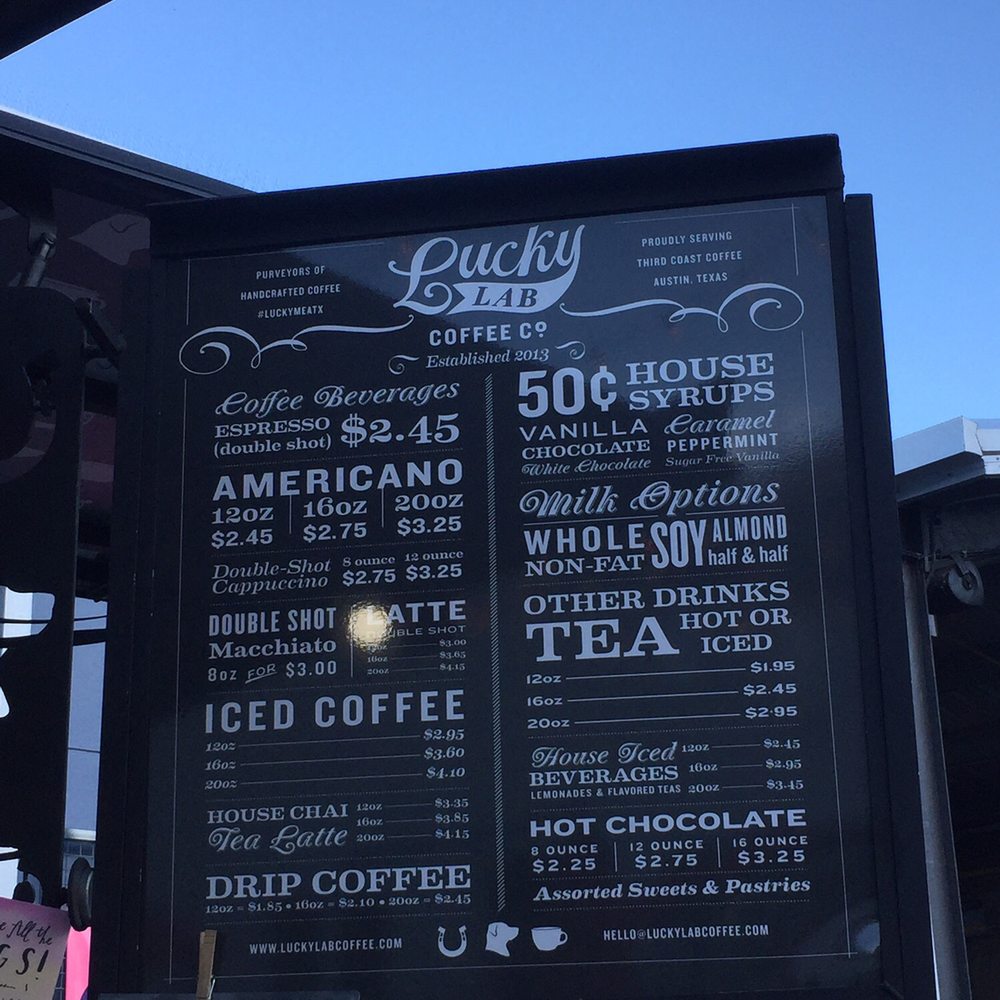 Lucky Lab Coffee - The menu - Desserts Near Me - Austin, Texas Lucky Lab Coffee - The menu - Desserts Near Me - Austin, Texas