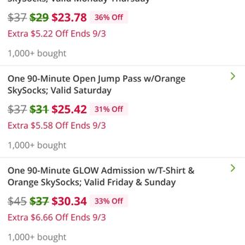 Sky Zone Trampoline Park - 9/3/22 Groupon deals - Trampoline Parks Near Me - Westminster, California