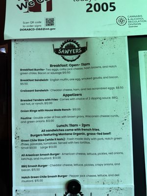 Menu photo 5 Sawyers Bozeman, MT