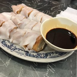 Fried Chinese donut stick wrapped in rice paper noodle.