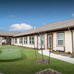 The June Senior Living - Golf anyone? We have a professional putting green in one of our 3 community courtyards.