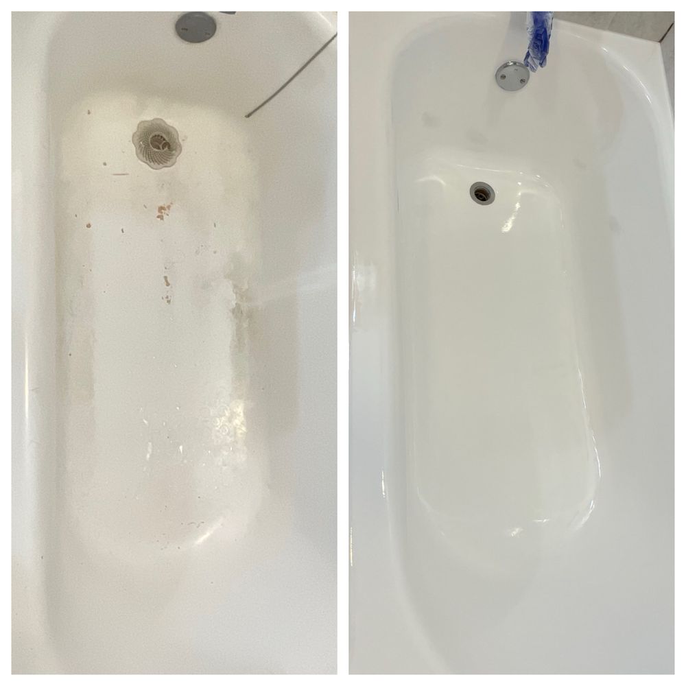 Simply Reglaze - Before and after tub - Refinishing Services Near Me - Burbank, California