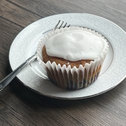 A Lovin Cup Cafe - Blueberry Muffin with a lemon glaze.